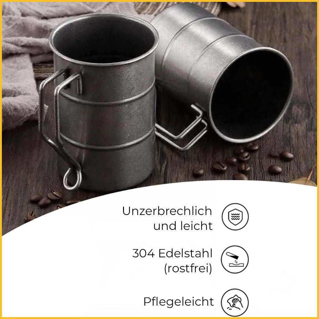 Camping Becher aus Edelstahl (Retro, 350 ml) Online Kaufen – HKM Shop